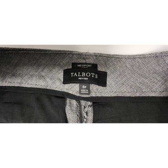 Talbots Newport Curvy Straight Leg Herringbone Gray Dress Pants Size 6P - Picture 6 of 8